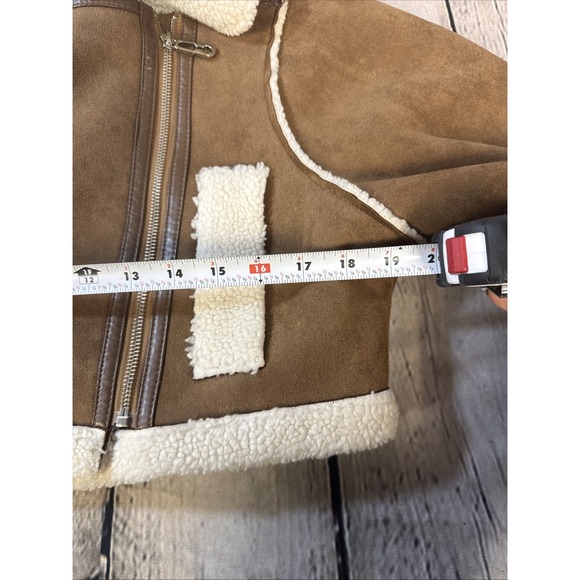 Adrienne Landau Faux Shearling Jacket Size Large In Camel - Picture 8 of 9